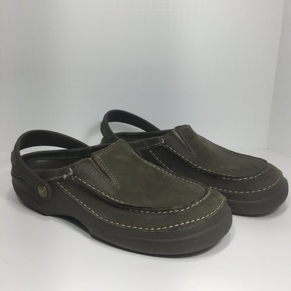 dark brown crocs